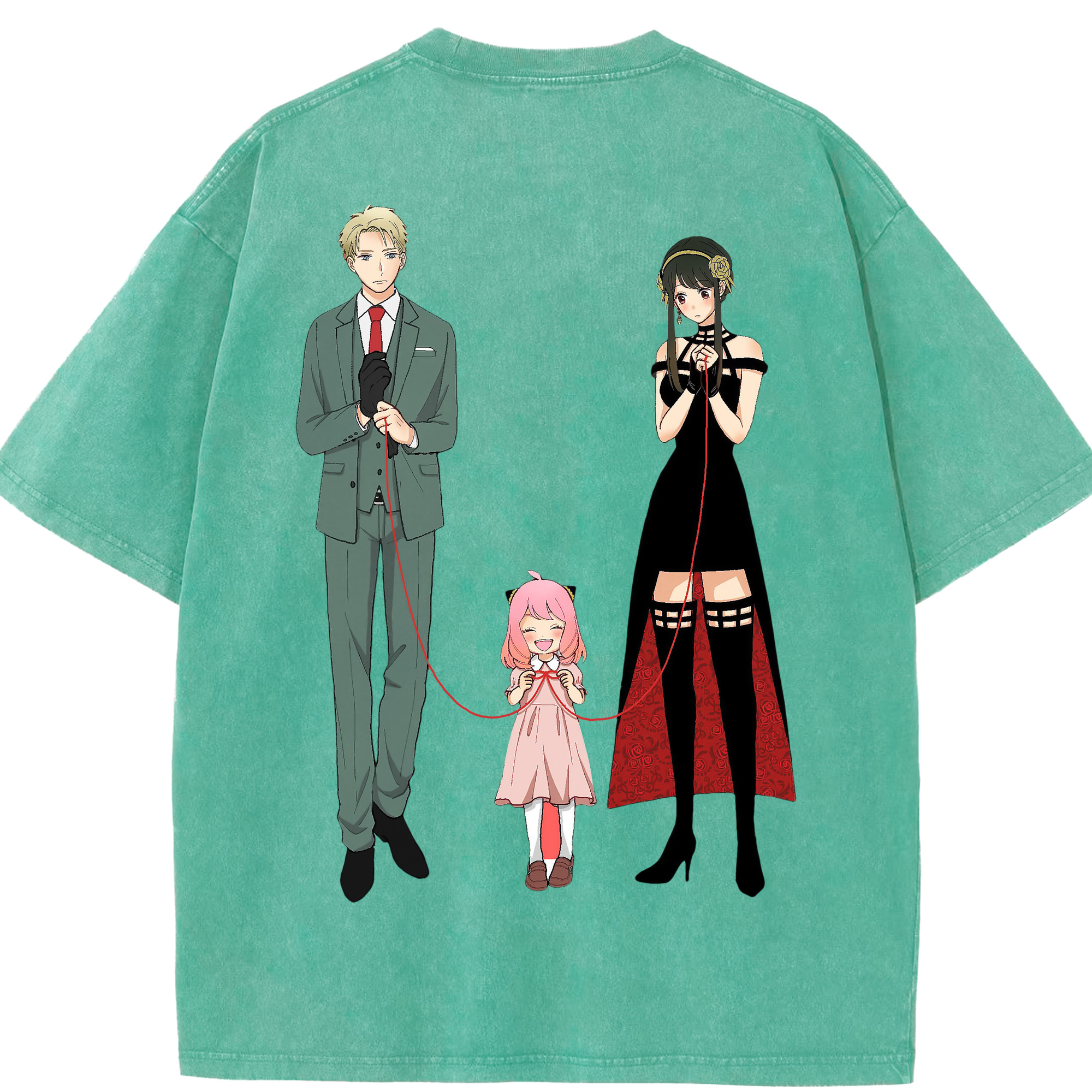 （画像用） SPY×FAMILY间谍家家酒 綿100% ヴィンテージ風 半袖Tシャツ（背面プリント）